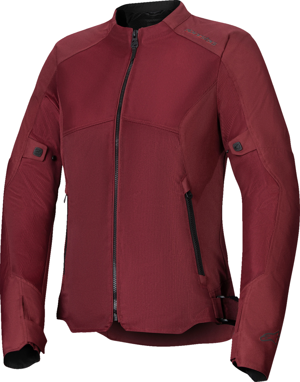 Alpinestars Stella C-1 Air Burgundy motorcycle jacket with airflow panels, size medium, front view.