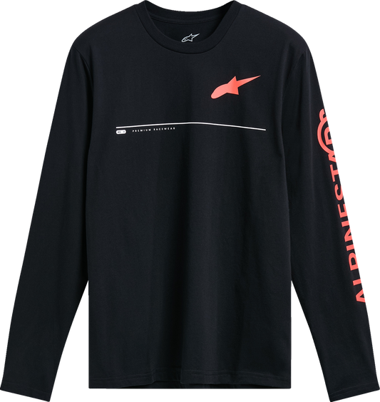 Black Alpinestars Committed long-sleeve T-shirt in 2XL, featuring the Alpinestars logo and casual fit.