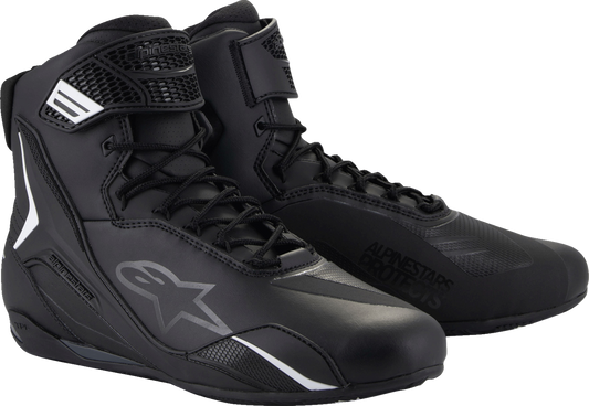Alpinestars Faster-4 Road Cycling Shoes in black with US size 10, featuring sleek design and secure closure for cycling comfort.