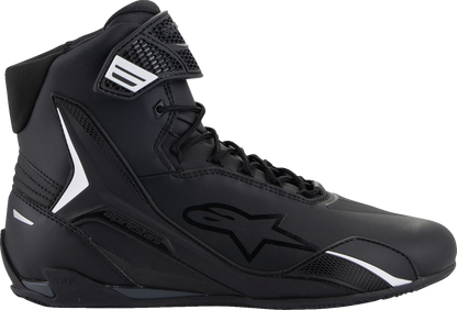 Alpinestars Faster-4 road cycling shoes in black, US 9.5, featuring a sleek design and secure fastening for road biking.