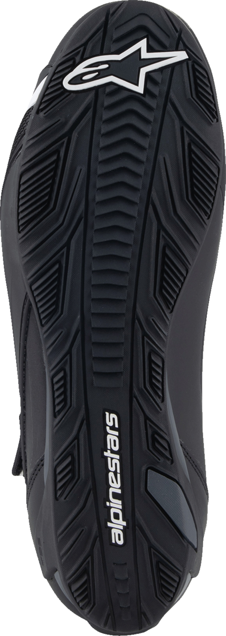 Alpinestars Faster-4 road cycling shoes in black, US size 10, with sleek design and secure closure system.