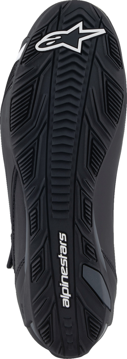 Alpinestars Faster-4 road cycling shoes in black, US size 10, with sleek design and secure closure system.