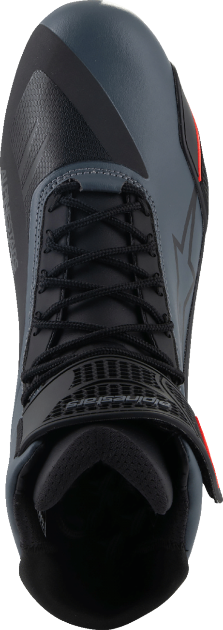 Alpinestars Faster-4 Road Cycling Shoes in black, gray, and red, US size 14, featuring breathable mesh and secure closure system.