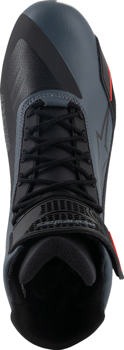 Alpinestars Faster-4 Road Cycling Shoes in black, gray, and red, US size 14, featuring breathable mesh and secure closure system.