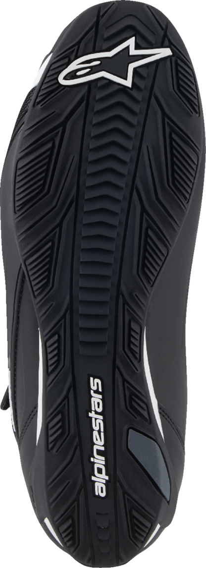 Alpinestars Faster-4 road cycling shoes in black and white with US 11.5 size, featuring sleek design and breathable material.