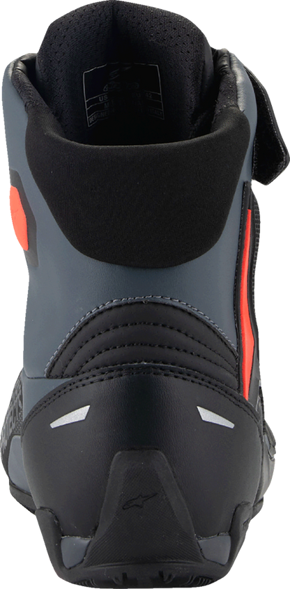 Alpinestars Faster-4 Road Cycling Shoes in black, gray, and red with US size 14, featuring sporty design and secure closure.