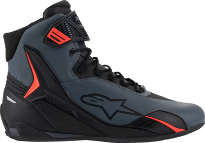 Alpinestars Faster-4 road cycling shoes in black, gray, and red with US size 14, featuring sleek design and breathable material.