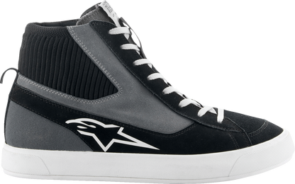 Alpinestars Stated Shoes in black, gray, and white, US 8.5, EU 41, showing side view of sporty footwear with branding details.