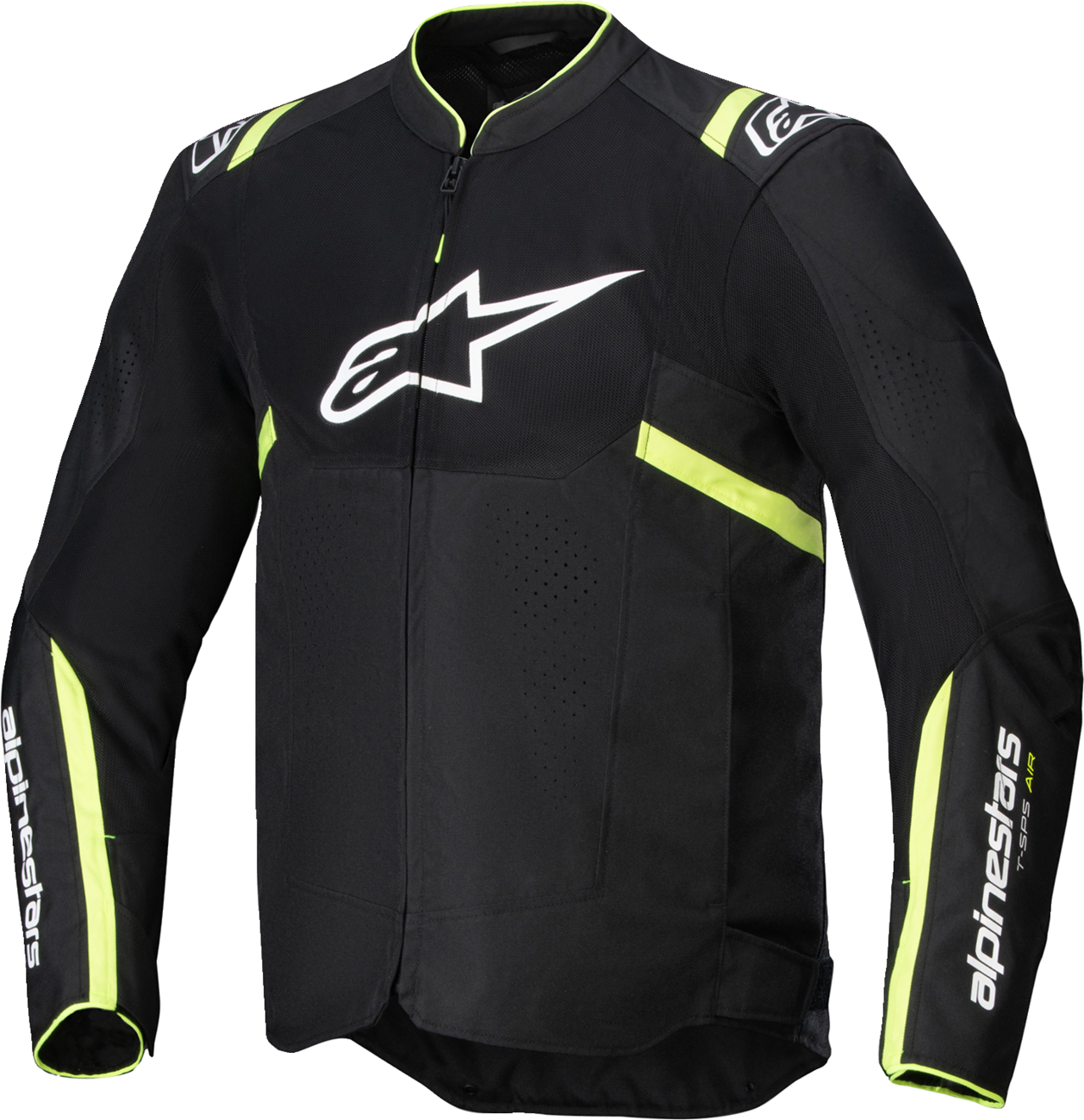 Alpinestars T-SPS Air v2 motorcycle jacket in black and yellow fluo, size 2XL, featuring protective armor and ventilation.