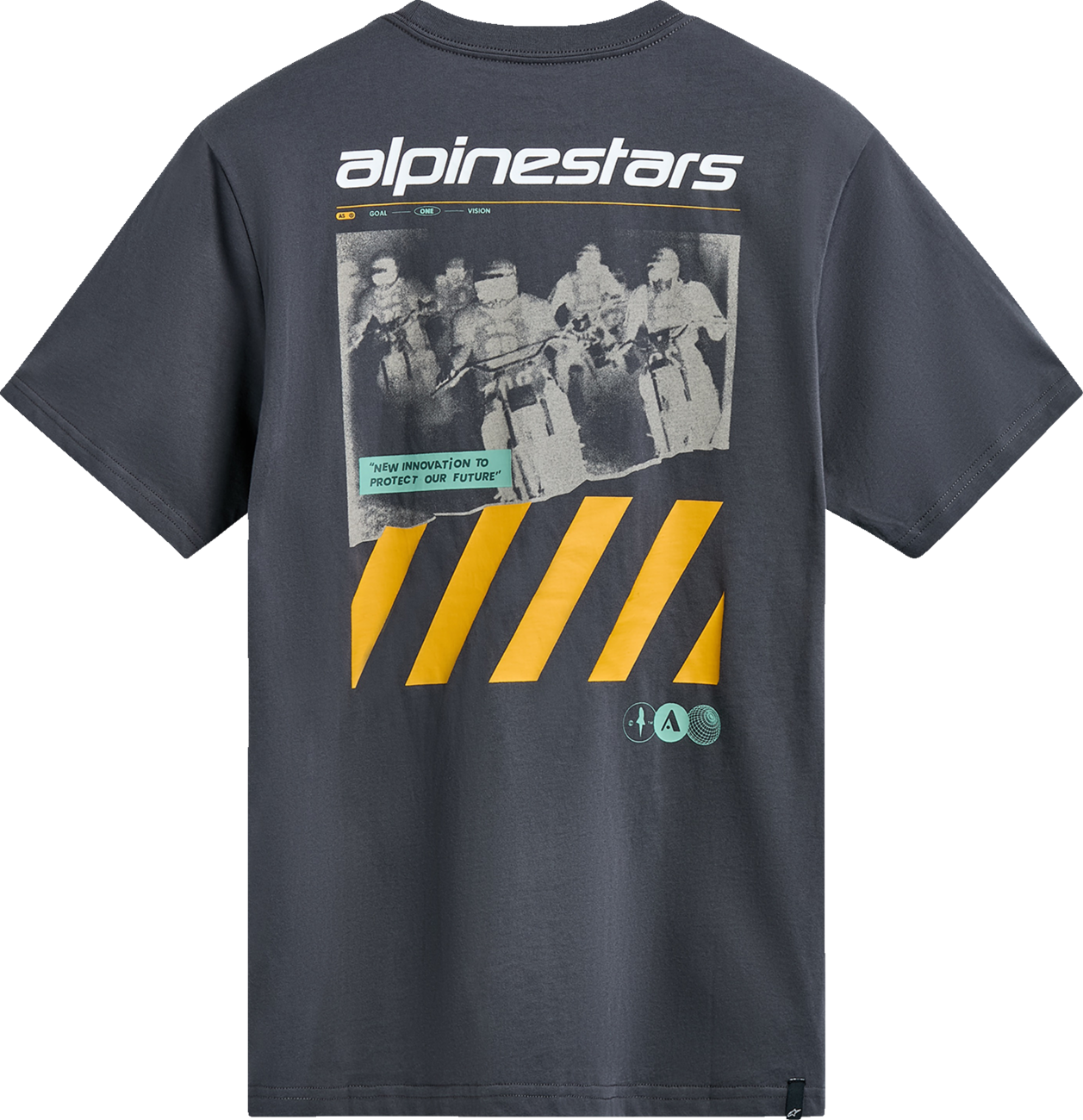Alpinestars No Barrier CSF T-Shirt in charcoal, size XL, featuring the Alpinestars logo and casual fit for motorcycling enthusiasts.