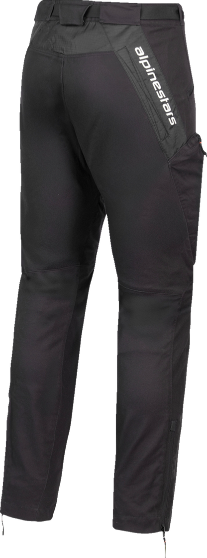 Alpinestars Acteon black riding pants, US size 38, featuring durable fabric and sporty design, shown in the product image.