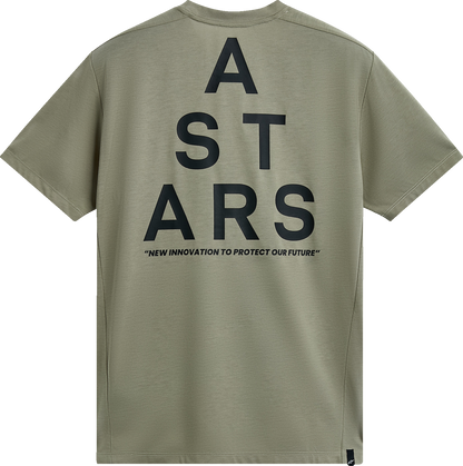 Alpinestars Attrition Performance T-Shirt in light green and black, 2XL size, showcasing a sleek athletic design.