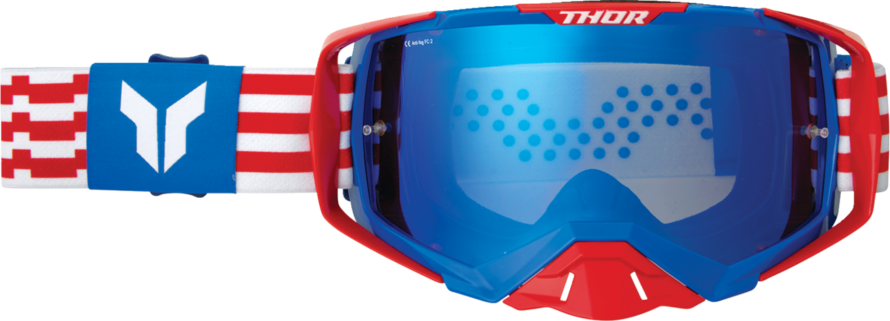 THOR, THOR Activate Goggle - Patriot Red/White/Blue with Blue Mirror Lens - Part 2601-3700