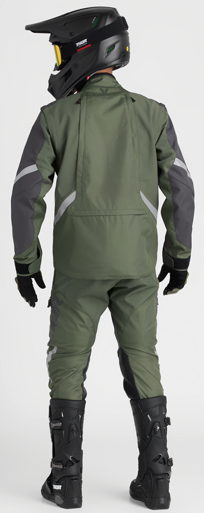 THOR Terrain In-the-Boot Pants in army/charcoal, US size 46, with reinforced knee patches and tactical design details.