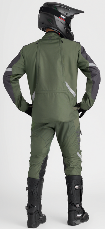 THOR Terrain In-the-Boot Pants in Army and Charcoal color, US Size 46, featuring durable fabric and tactical design.