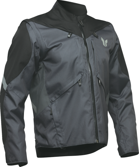 THOR Terrain Jacket 2920-0883 in charcoal, 3XL, waterproof and durable trail riding gear with a rugged design.