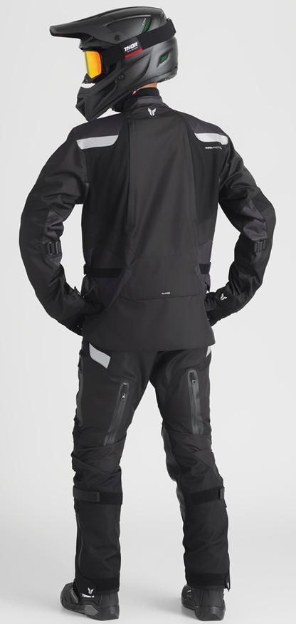 Black Heather THOR Range Motorcycle Jacket 3XL with waterproof and breathable outerwear, designed for riding comfort and protection.