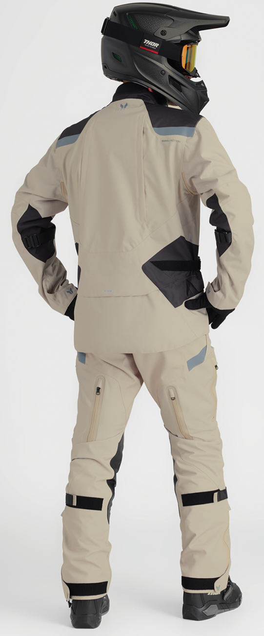 THOR THOR Range Jacket in sand color, 3XL, waterproof and breathable riding gear with RHEON® protection, front view.