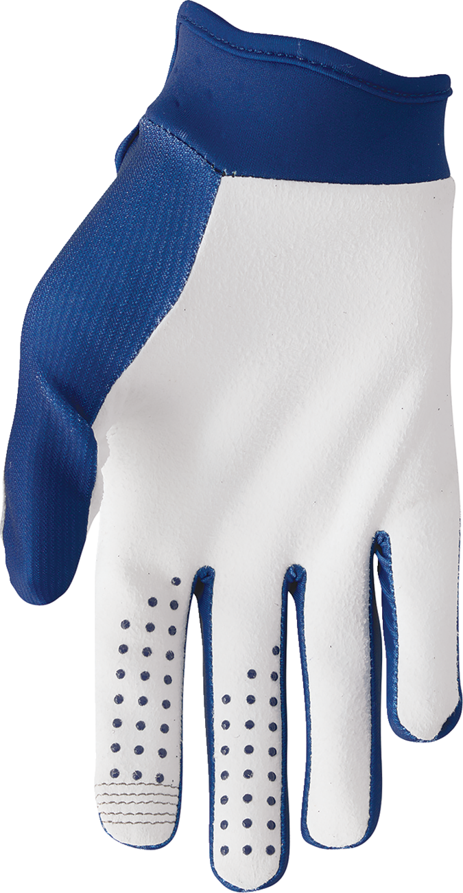 THOR Launchmode XP gloves in navy, size XL with durable TPR finger coverage and a comfortable fit for motorcycle riding.