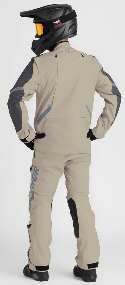 THOR Terrain Jacket 2XL in Sand, durable motorcycle riding gear with waterproof and ventilation features, shown in a close-up view.