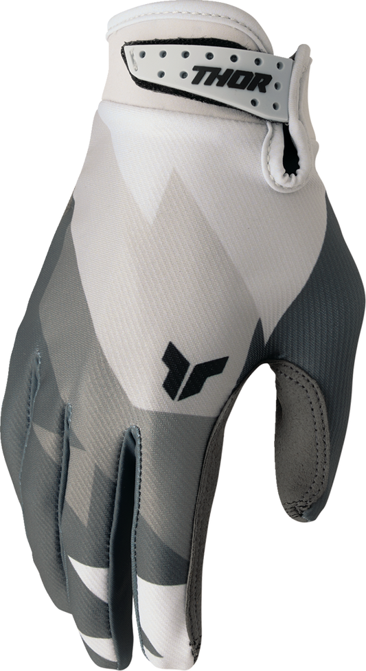 THOR Launchmode Brave Gloves in 2XL, black motocross gloves with padded palms and adjustable wrist closures.