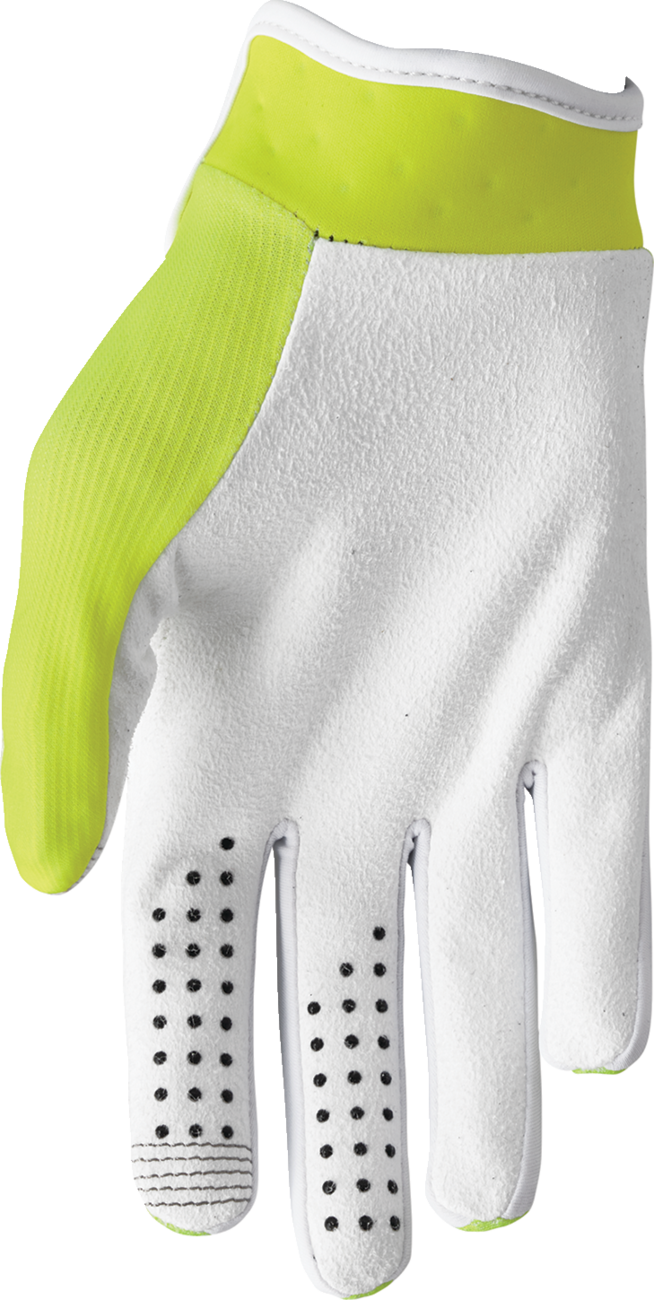 THOR Launchmode Gloves in Acid color, large size, featuring durable motorcycle glove design with reinforced palms and adjustable straps.