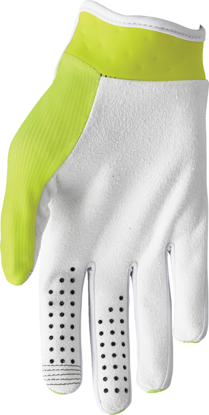 THOR Launchmode Gloves in Acid color, large size, featuring durable motorcycle glove design with reinforced palms and adjustable straps.