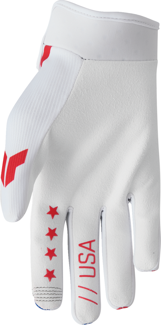THOR Launchmode Patriot Large motorcycle gloves with protective knuckles and durable material for riding comfort and safety