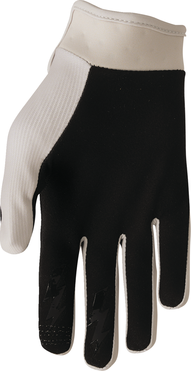 THOR Launchmode gloves in sand color, size 2XL, featuring soft Clarino® palm and secure fit for comfortable riding.
