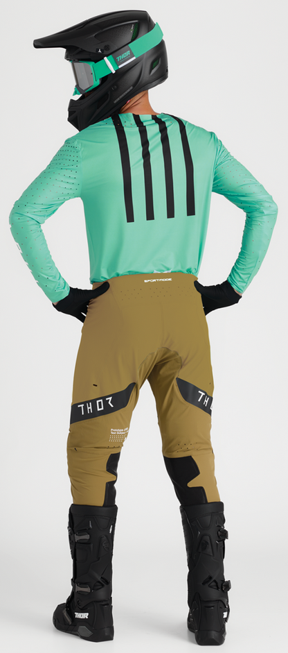 Black THOR Launchmode gloves in small size, featuring protective design and branding, shown on a clean background.