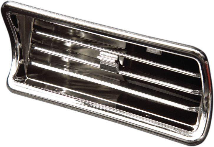 Chrome engine upper vents from Bill's Exhausts, showing shiny, polished metal vents designed for vehicle engine cooling and aesthetic enhancement.