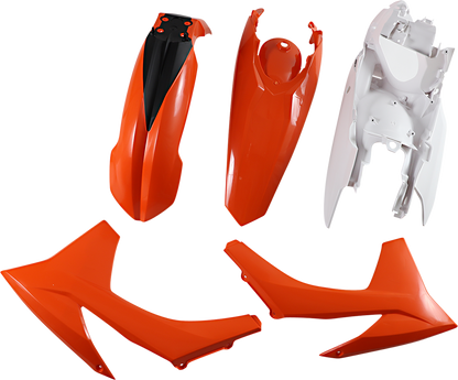 A black Acerbis standard replacement body kit for motorcycles, featuring durable OEM parts with sleek design.