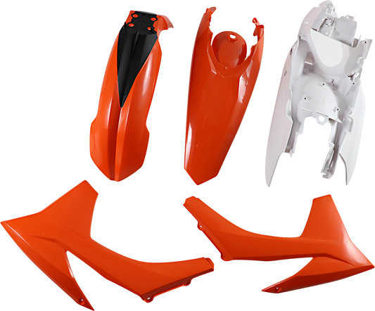 A black Acerbis standard replacement body kit for motorcycles, featuring durable OEM parts with sleek design.