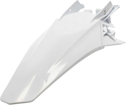 White ACERBIS rear fender for motorcycles, designed as a durable body part with sleek finish.