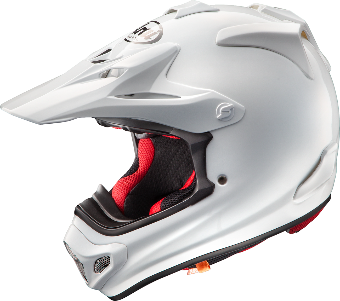 Arai Helmets VX-Pro4 large white motocross helmet with advanced protection and comfortable fit, shown from the front view.