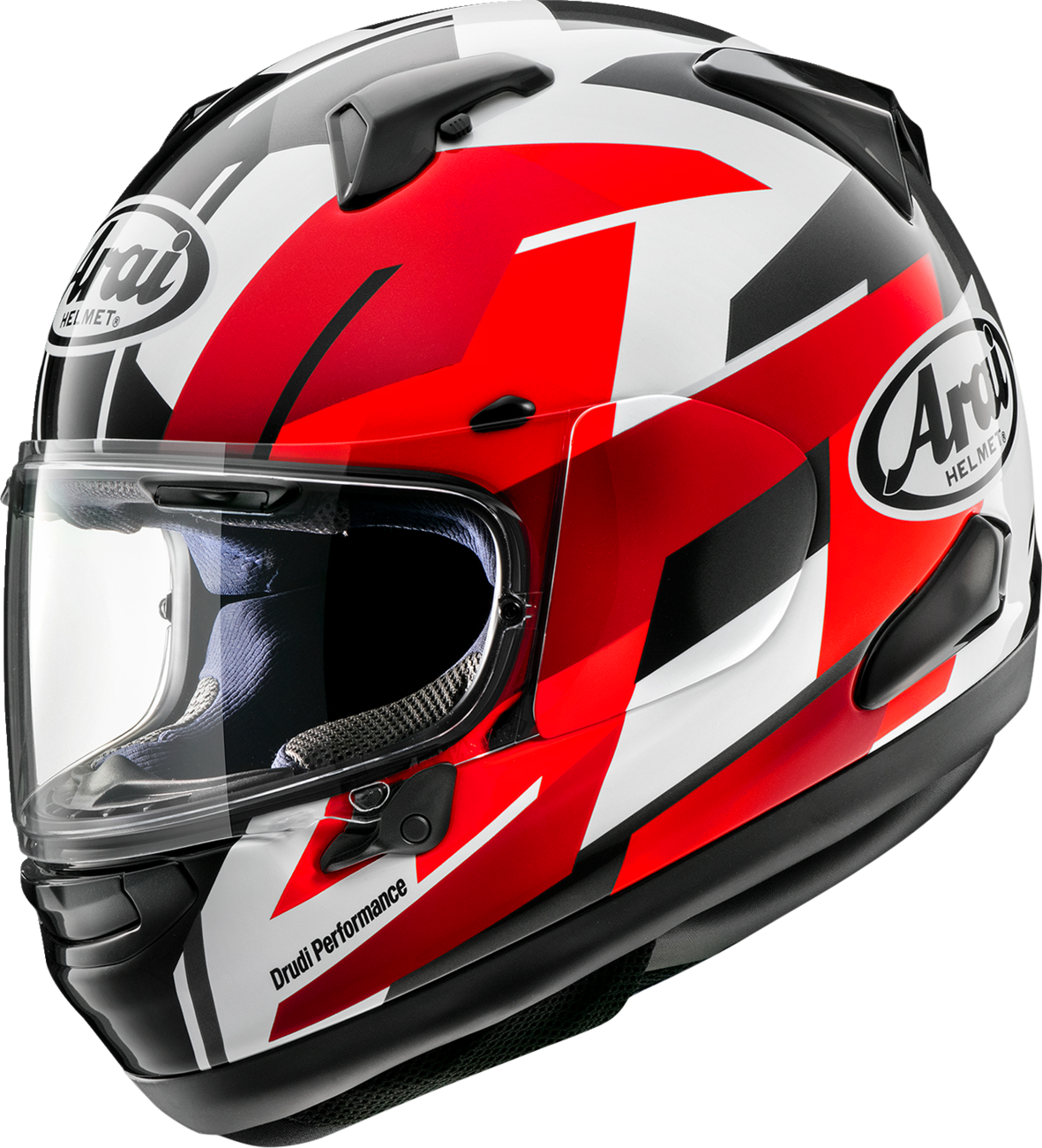 Arai Signet-X helmet in Italy flag design, small size, with a sleek aerodynamic shell and clear visor.