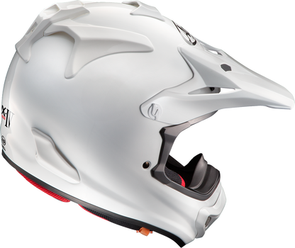 Arai Helmets VX-Pro4 large white motorcycle helmet with aerodynamic design and advanced protective features.