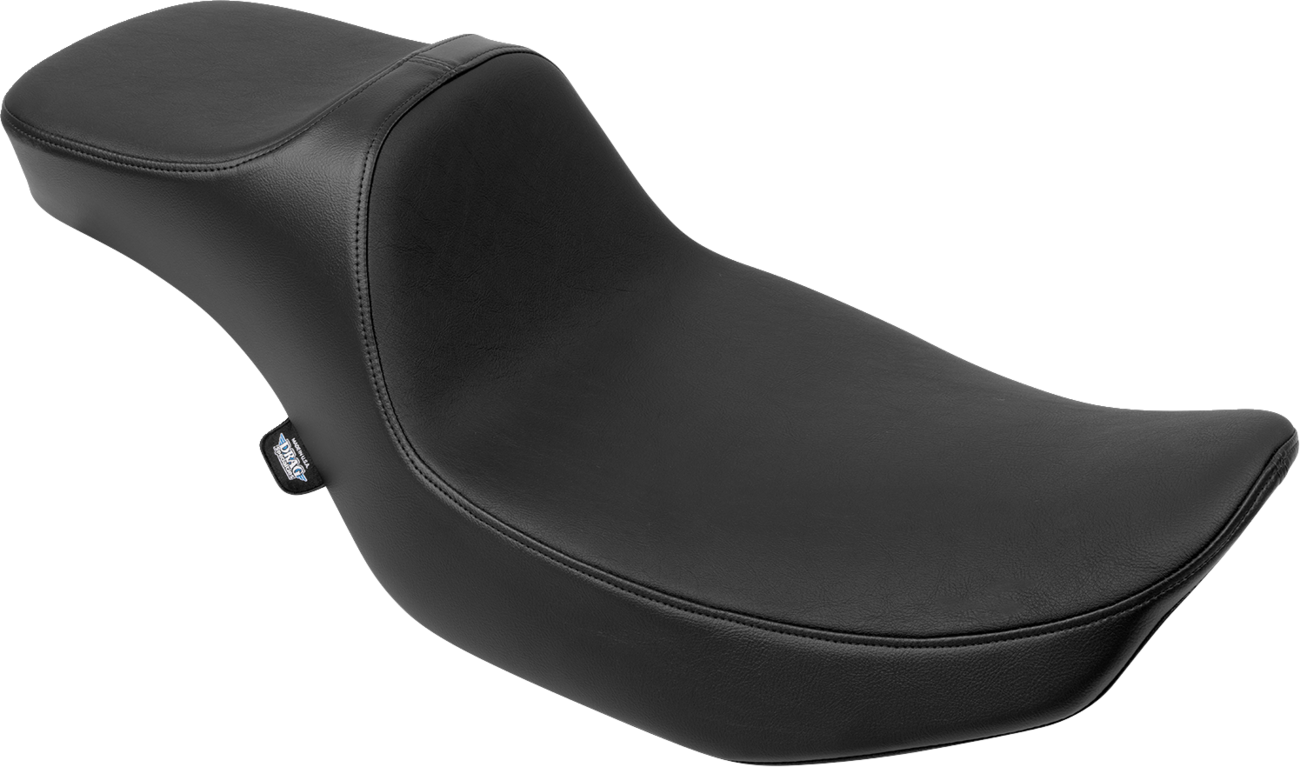 Drag Specialties Predator III extended reach seat for FLH/FLT 2023-2024 motorcycle, showing the black padded seat with mounting hardware.
