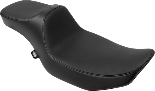 Drag Specialties Predator III extended reach seat for FLH/FLT 2023-2024 motorcycle, showing the black padded seat with mounting hardware.