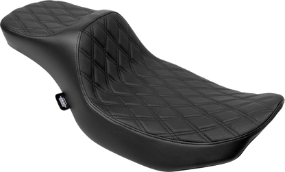 DRAG SPECIALTIES SEATS Predator III Extended Reach Seat for Harley FLH/FLT 2023-2024, showing black foam and seat cover