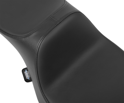 DRAG SPECIALTIES SEATS Predator III extended reach motorcycle seat for FLH/FLT 2023-2024, vinyl and solar reflective leather.