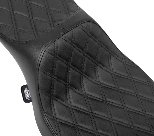 DRAG SPECIALTIES SEATS Predator III Extended Reach Seat for Harley FLH/FLT 2023-2024, shown from side angle
