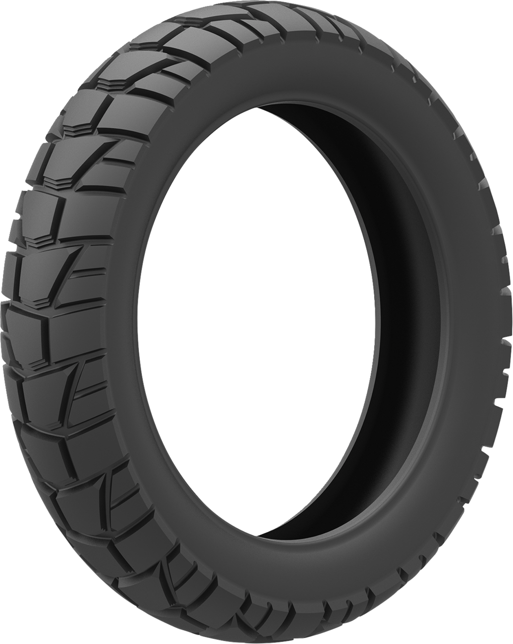 Kenda Trakmaster DTR rear motorcycle tire 140/80-18 for dual sport and adventure bikes, featuring rugged tread for off-road riding