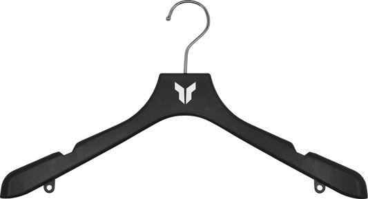 Set of 12 durable THOR Hangers for shirts, made of sturdy materials, ideal for clothing display and closet organization.