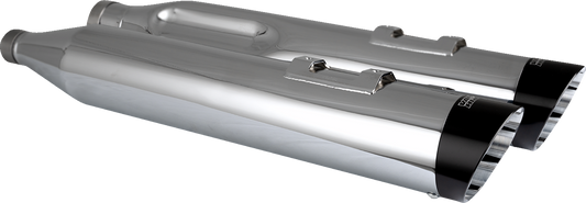 Chrome Vance & Hines Razorback 450 slip-on mufflers for M8 Bagger Harley-Davidson motorcycle, part 17960.