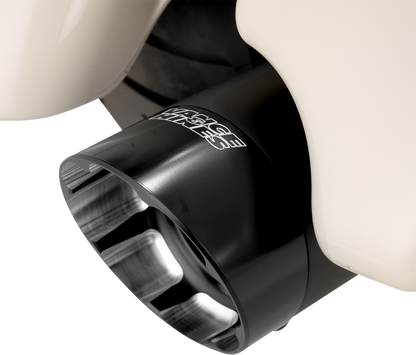 Vance & Hines Razorback 450 slip-on mufflers for M8 Bagger, black finish, featuring sleek design and part number 47960.
