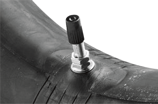 IRC T20018 14-inch motorcycle inner tube with center metal valve, designed for TR-4 tires, showing the tube and valve in the image.