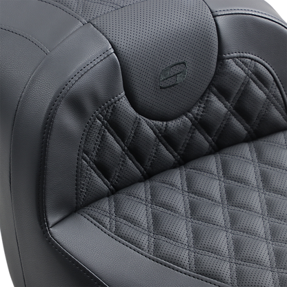 SADDLEMEN Seat - Roadsofa - Without Backrest - Full Lattice Stitch - Black H18-07-182 - Howling Moto