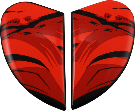 Red ICON Airform™ Side Plates for helmets, compatible with Manik'R models, featuring a sleek design and durable construction.