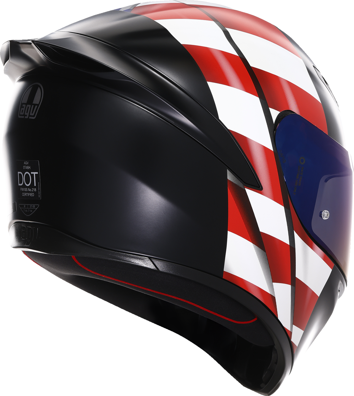 AGV K1 S motorcycle helmet with US flag design in red, white, and blue, size XL, featuring bold patriotic graphics.